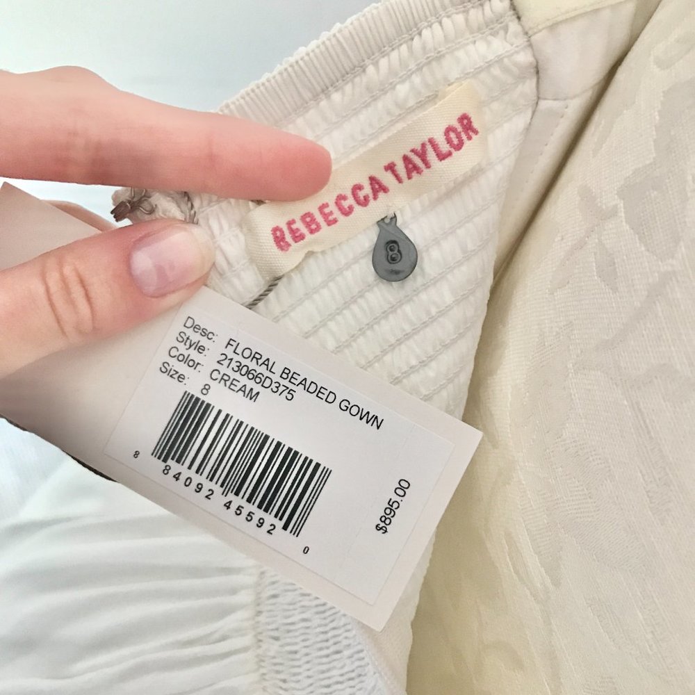 Rebecca Taylor Dress S/M Formal White Prom Wedding Hoco Debutante Maxi Long Gown - Picture 11 of 16